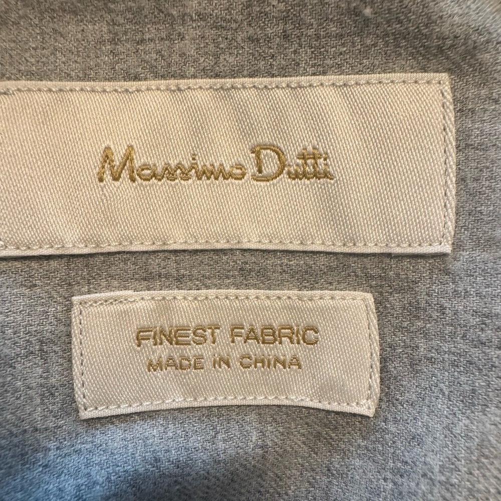 Massimo Dutti Grey Windowpane Button-Down Shirt - image 5